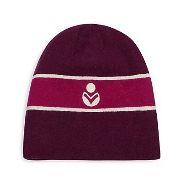 ISABEL MARANT Camden Striped Logo Beanie - Burgundy $165 NWT (B606) - Picture 1 of 6